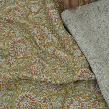 Dahlina Floral Block Print Fabric