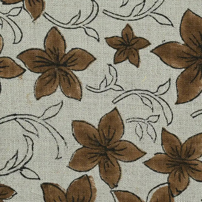 Jacquard Floral Block Prinrt Linen Fabric