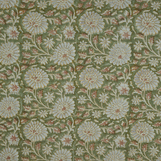 Artisan Block Print Linen Fabric
