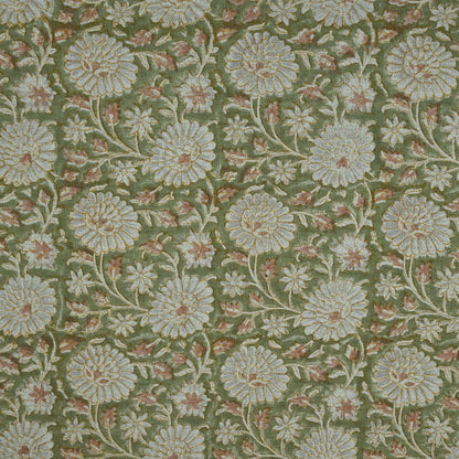 Alexis Floral Linen Block Print Fabric