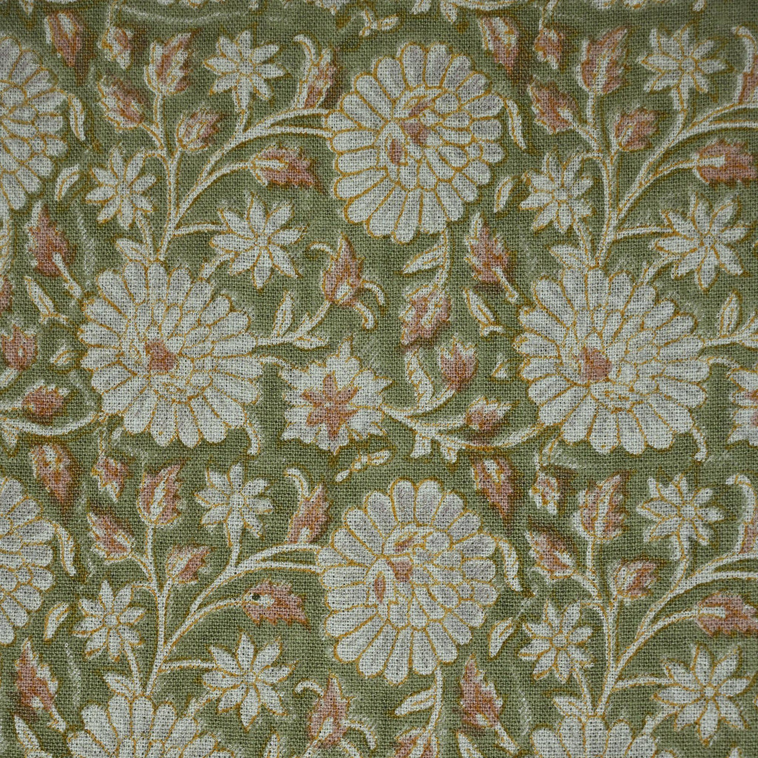 Artisan Block Print Linen Fabric