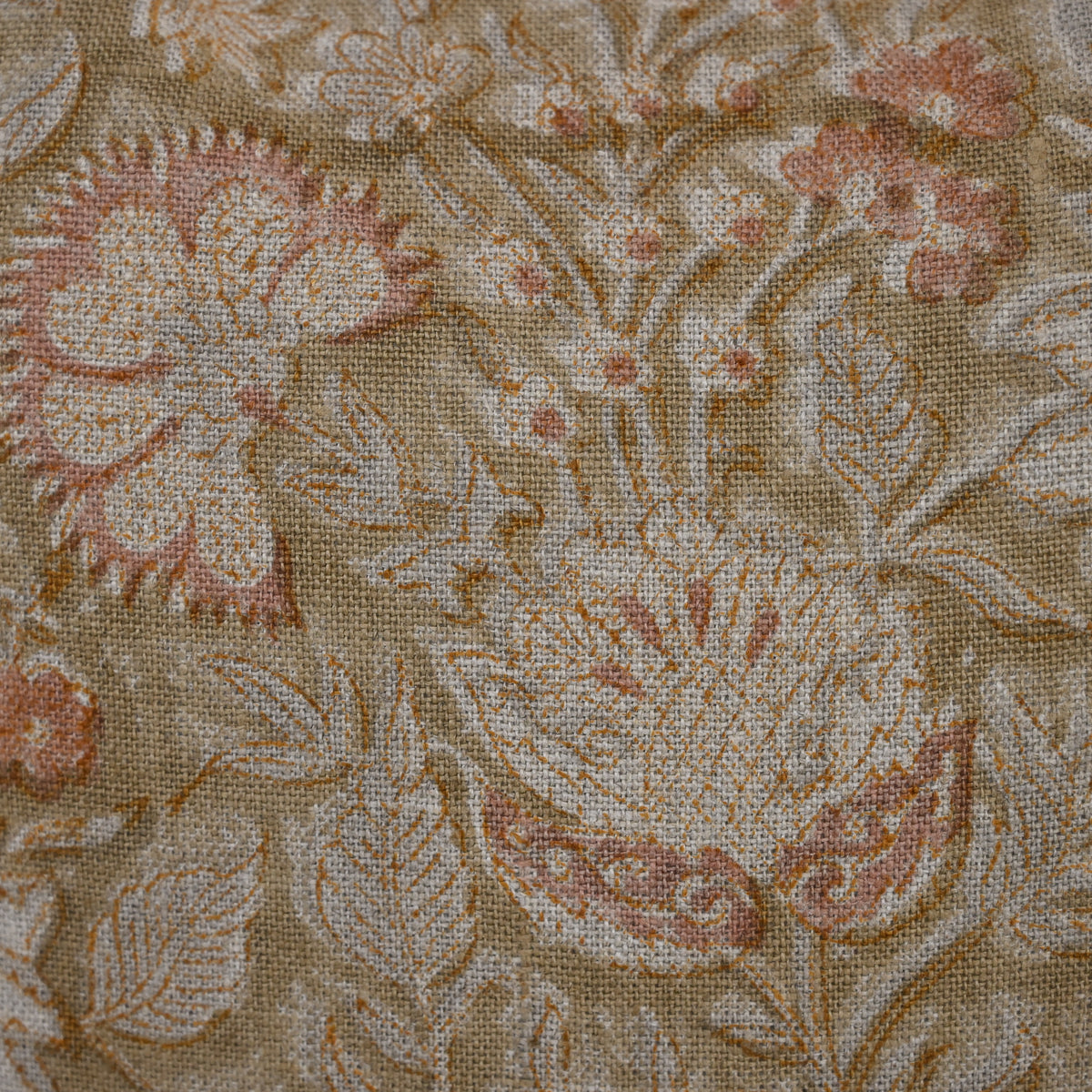 Sydney Terracotta Linen Block Print Pillow Cover