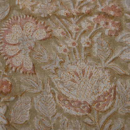 Sydney Terracotta Linen Block Print Pillow Cover