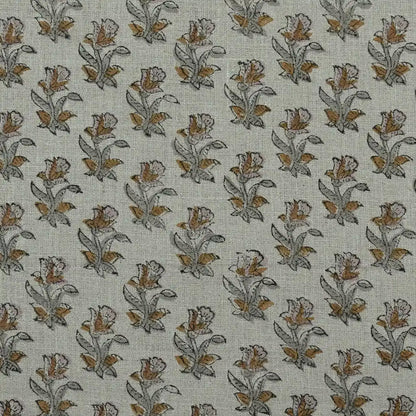 Jaswyn Floral Block Print Linen Fabric