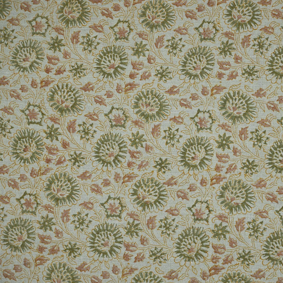 Artisan Block Print Linen Fabric