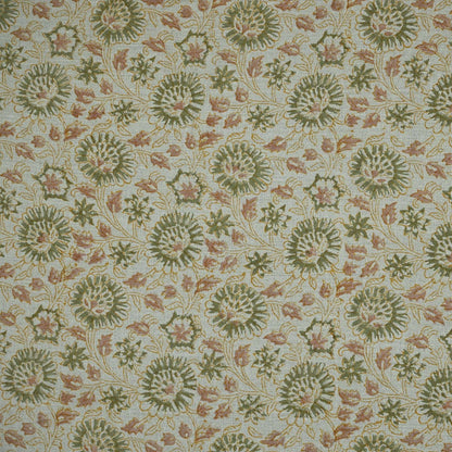 Alexis Floral Linen Block Print Fabric