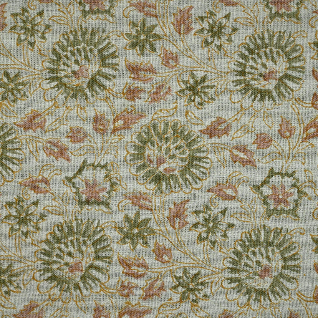 Artisan Block Print Linen Fabric