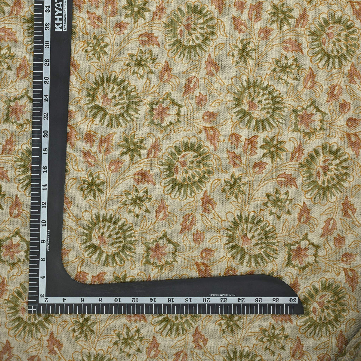 Alexis Floral Linen Block Print Fabric