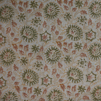 Alexis Floral Linen Block Print Fabric