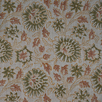 Alexis Floral Linen Block Print Fabric