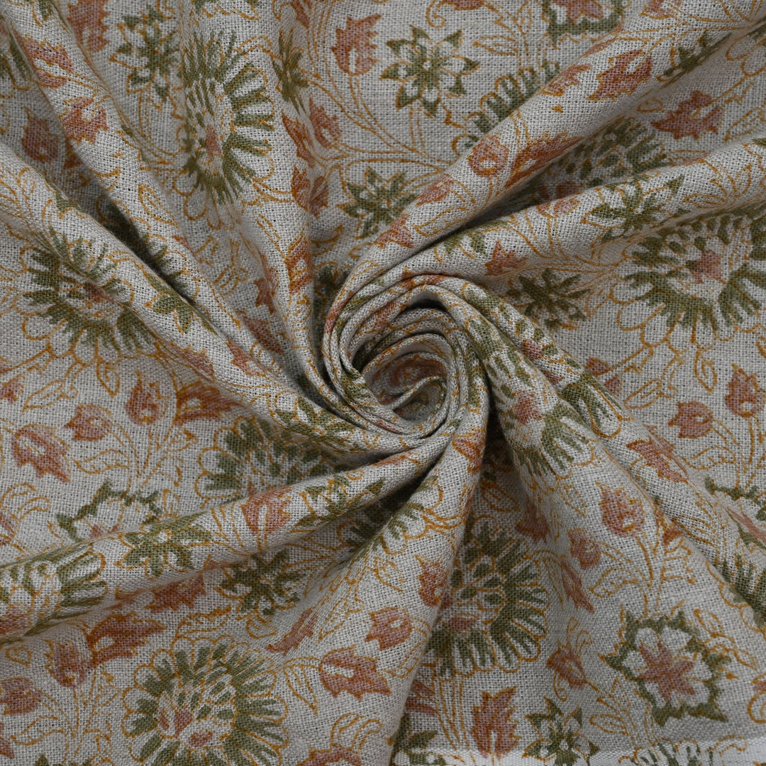 Artisan Block Print Linen Fabric