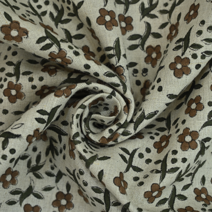 Artisan Block Print Linen Fabric -7