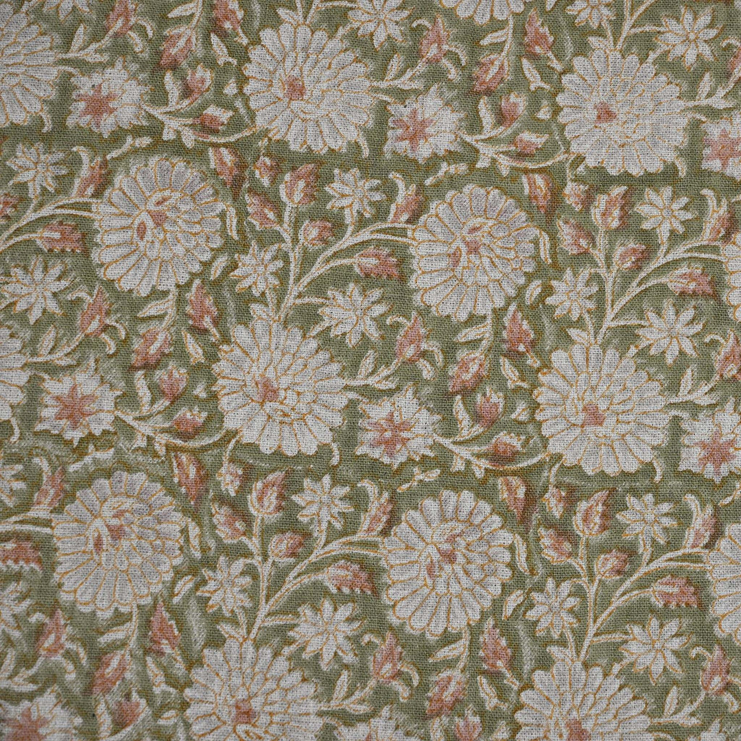 Artisan Block Print Linen Fabric -3