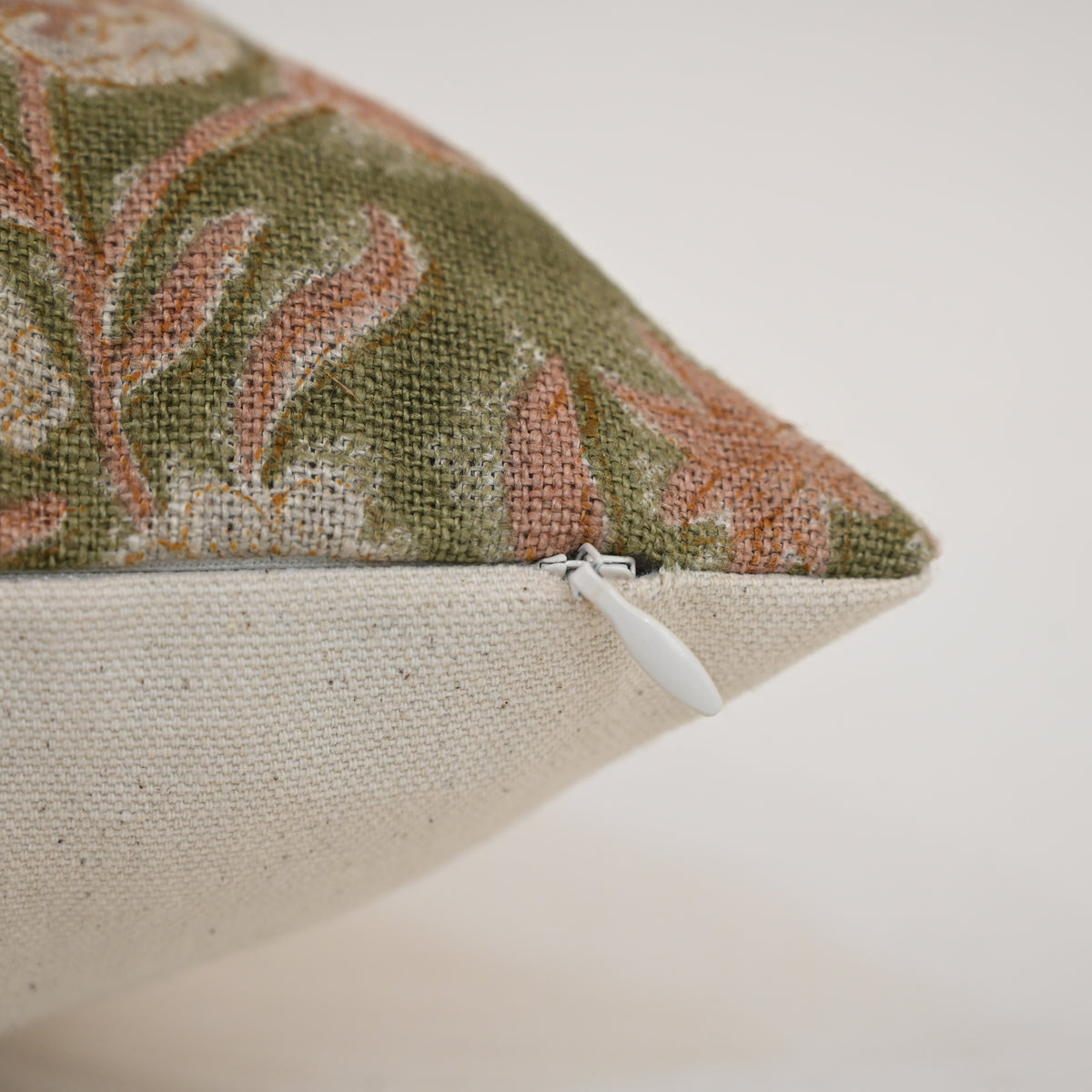 Sydney  Dusty  Linen Block Print Pillow Cover