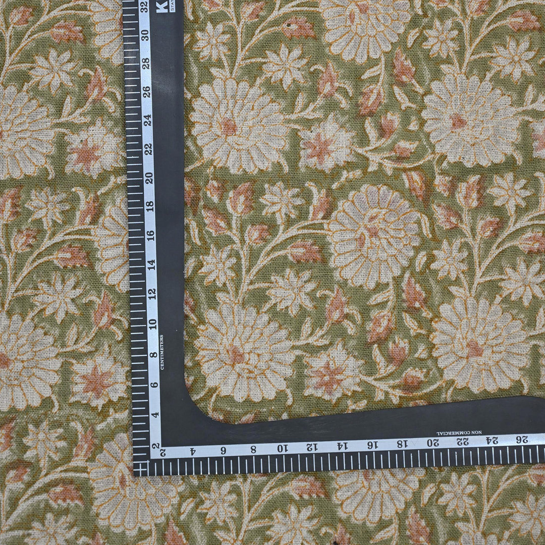 Artisan Block Print Linen Fabric -3
