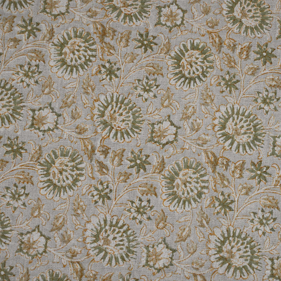 Artisan Block Print Linen Fabric -3
