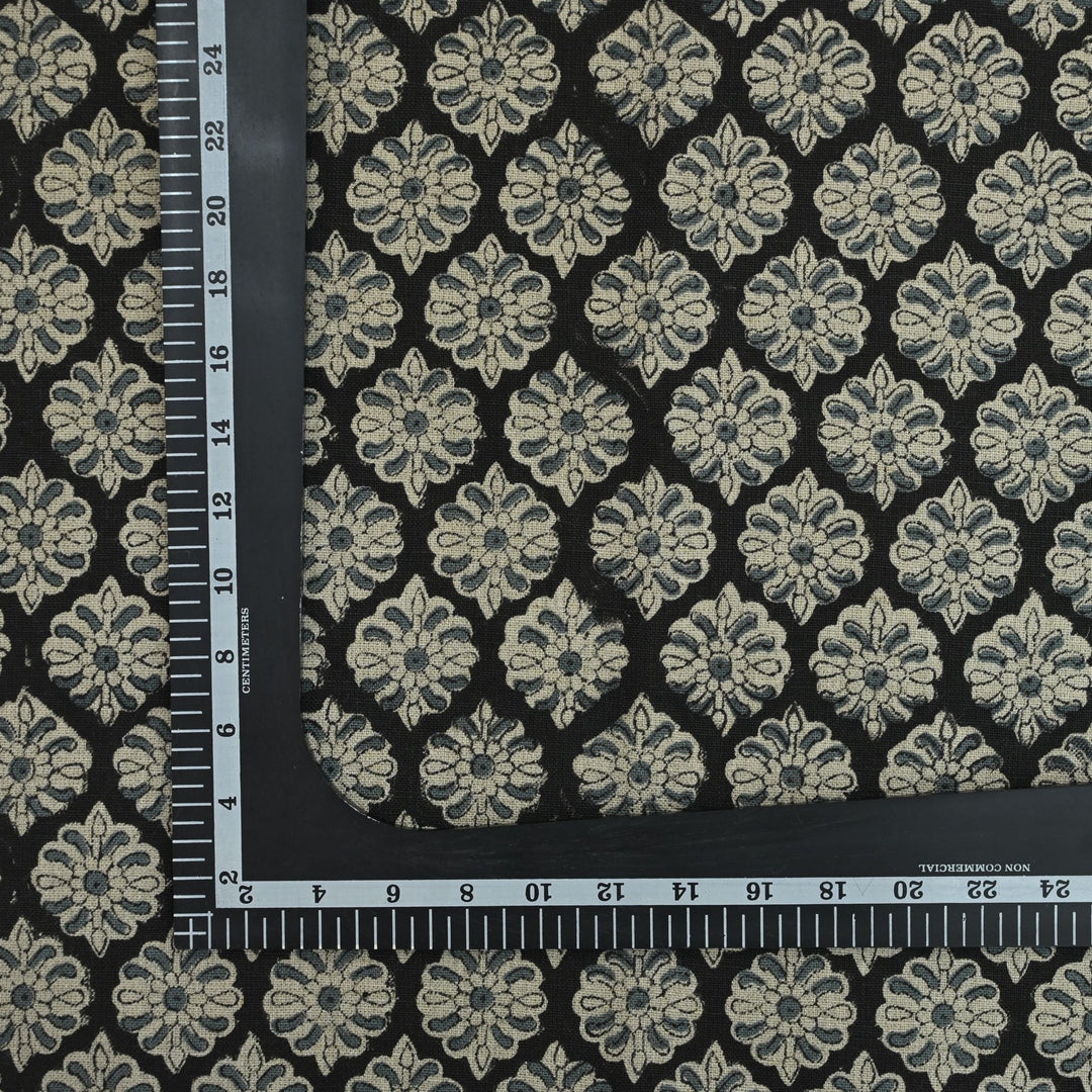 Artisan Block Print Linen Fabric - 4