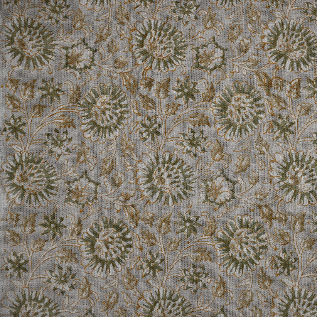 Artisan Block Print Linen Fabric -3