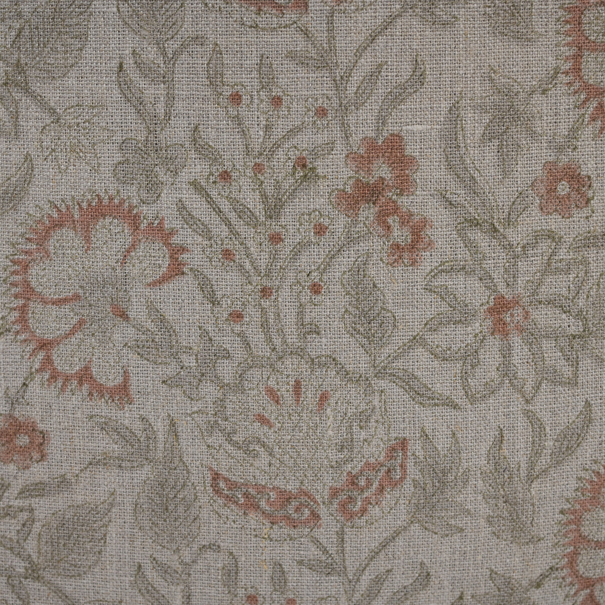 Sydney Terracotta Linen Block Print Pillow Cover