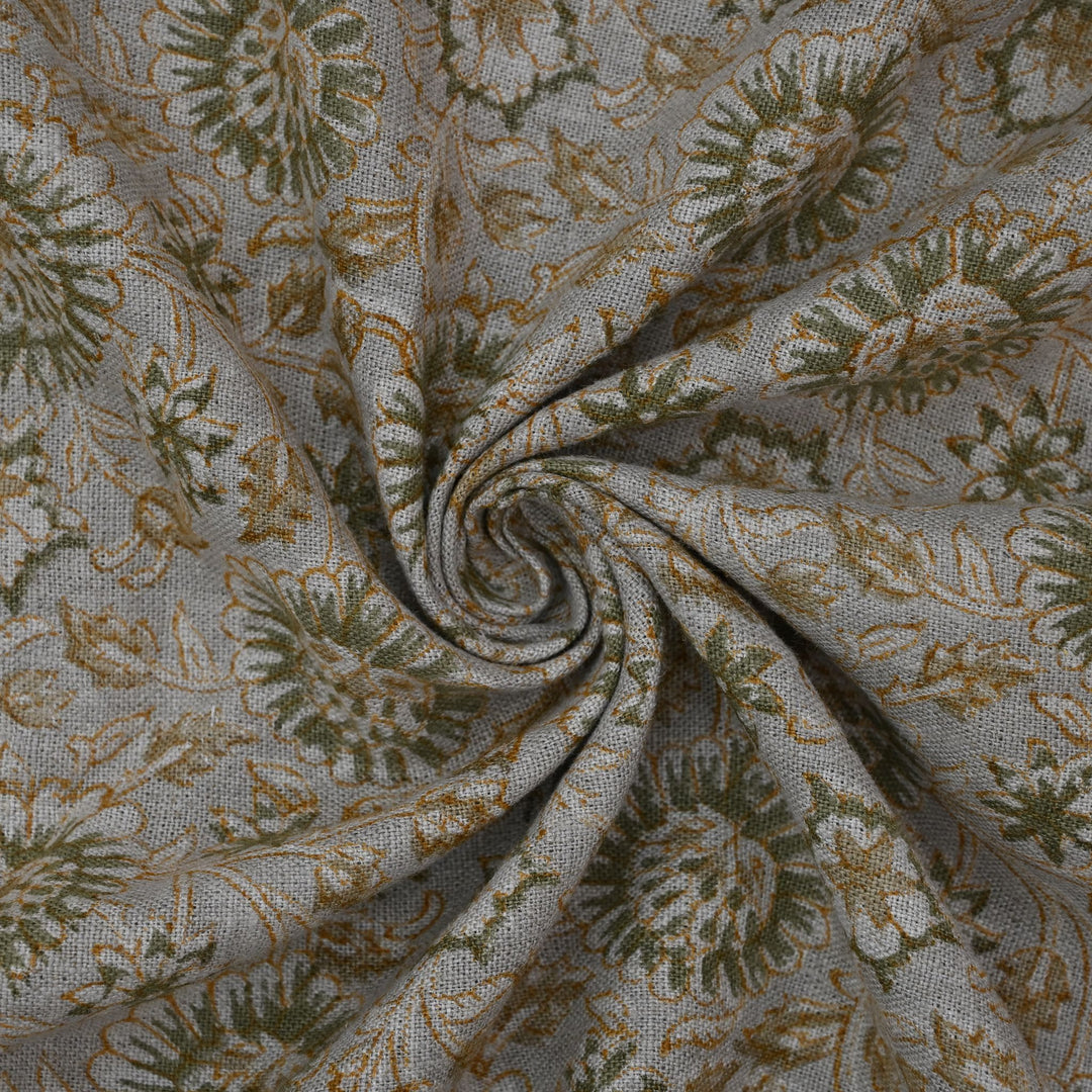 Artisan Block Print Linen Fabric -3