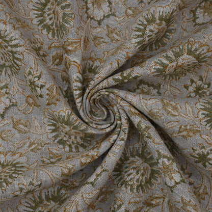 Alexis Floral Linen Block Print Fabric