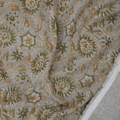 Alexis Floral Linen Block Print Fabric