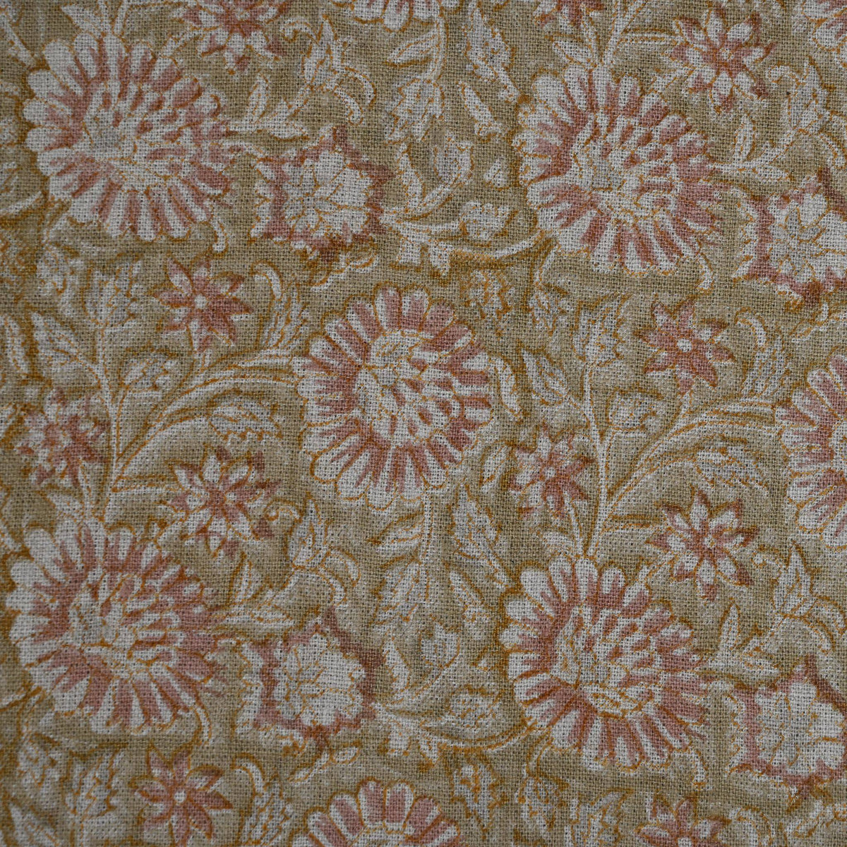 Artisan Block Print Linen Fabric -3
