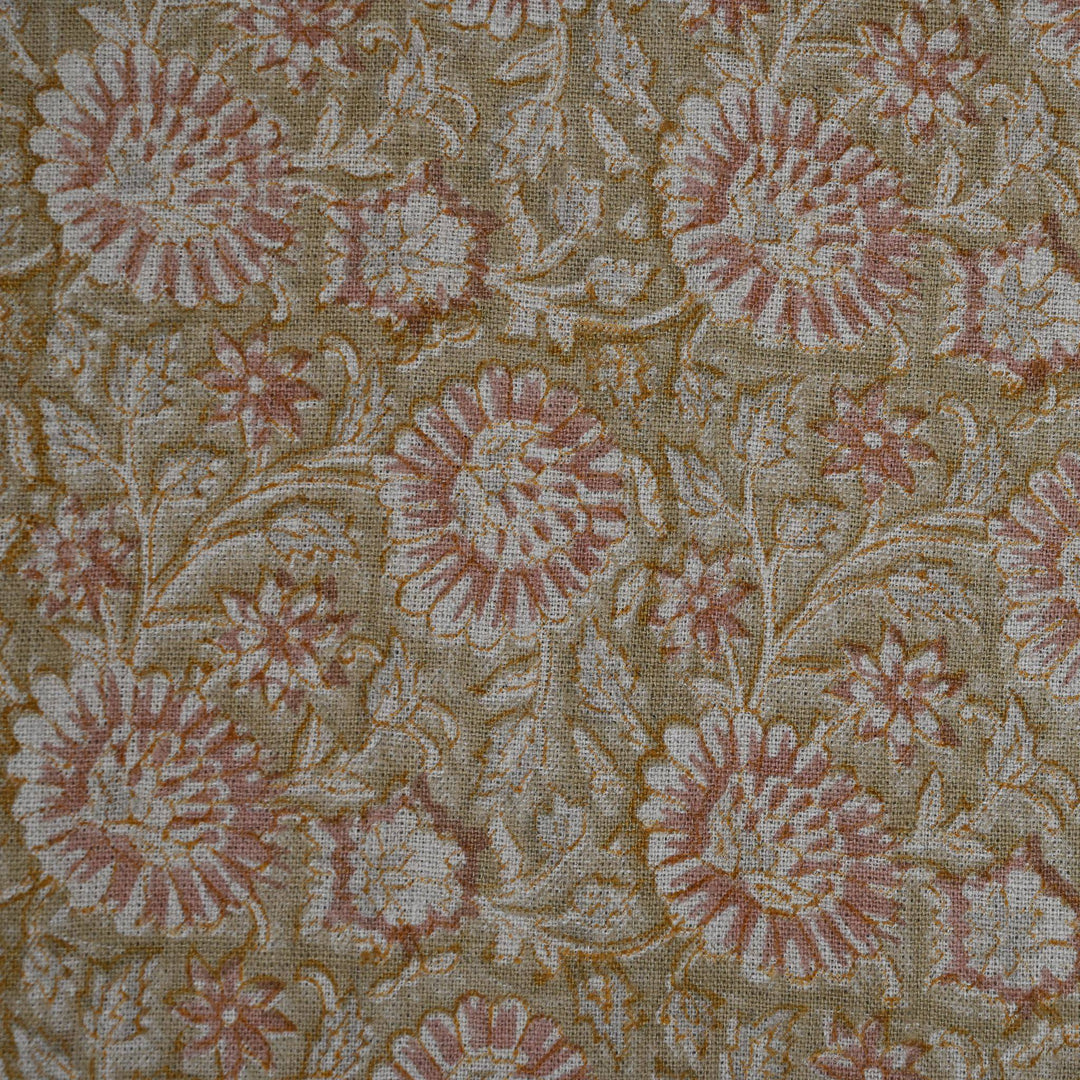 Artisan Block Print Linen Fabric -3