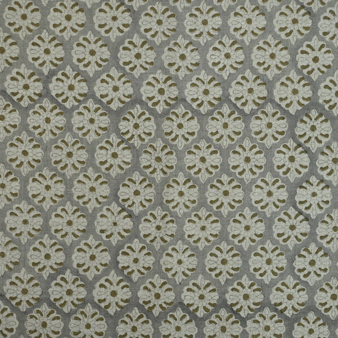 Artisan Block Print Linen Fabric - 13