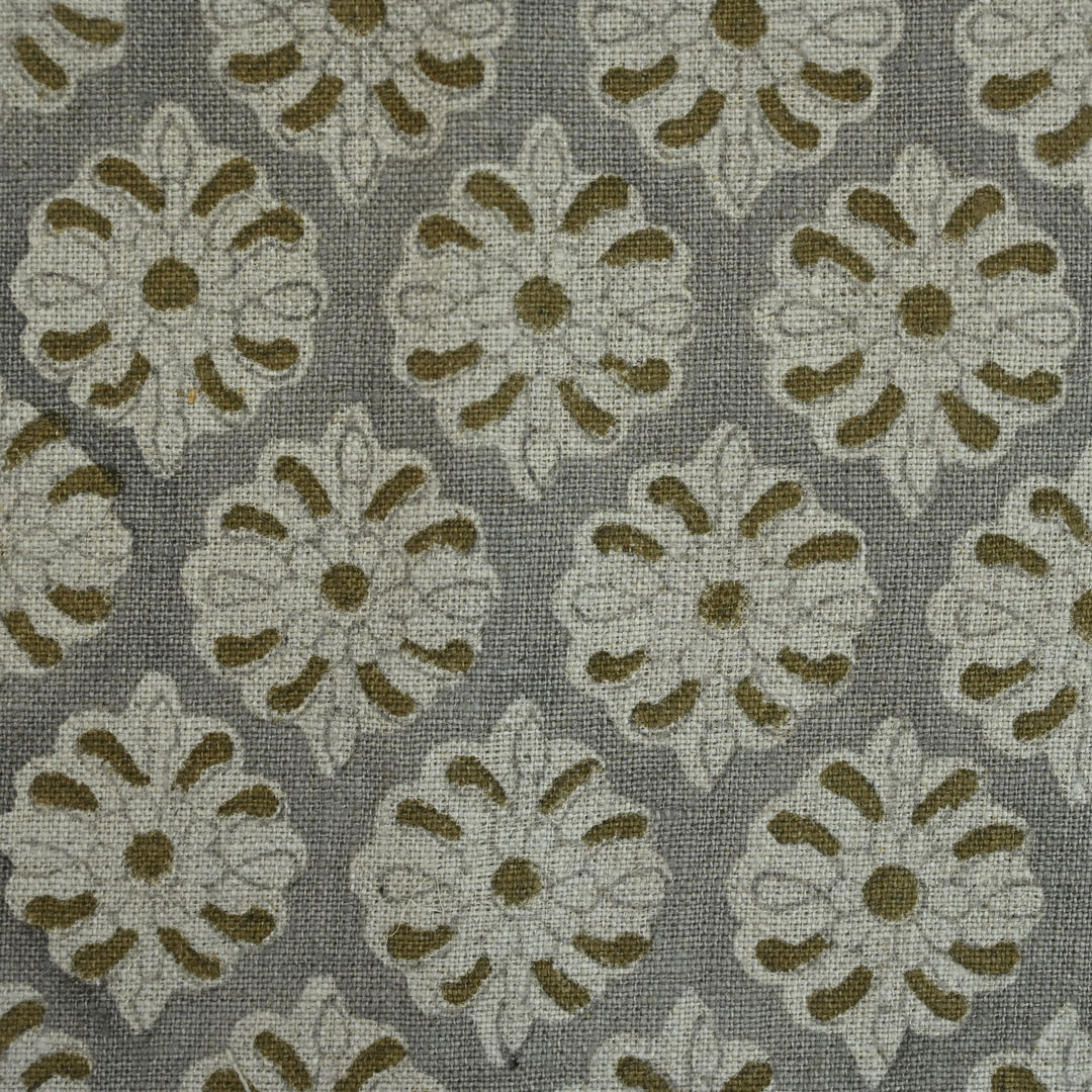 Artisan Block Print Linen Fabric - 13