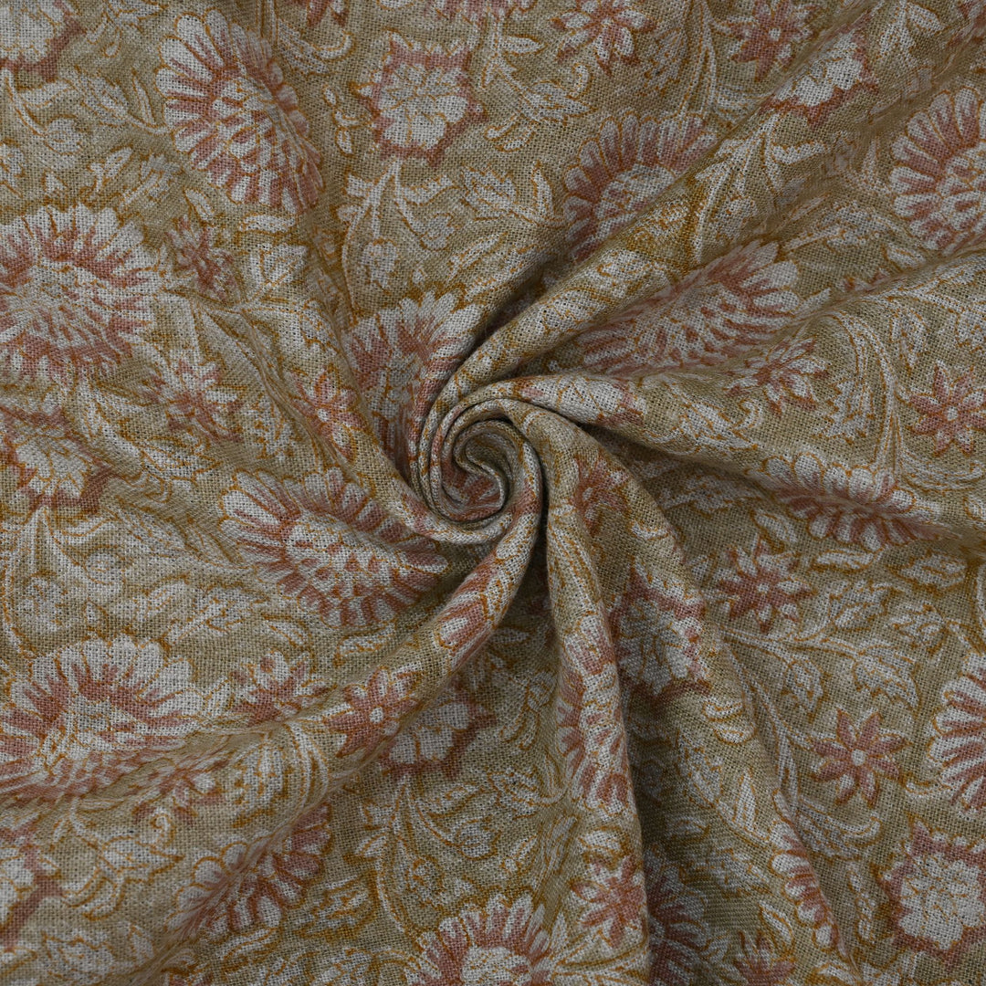 Artisan Block Print Linen Fabric -3