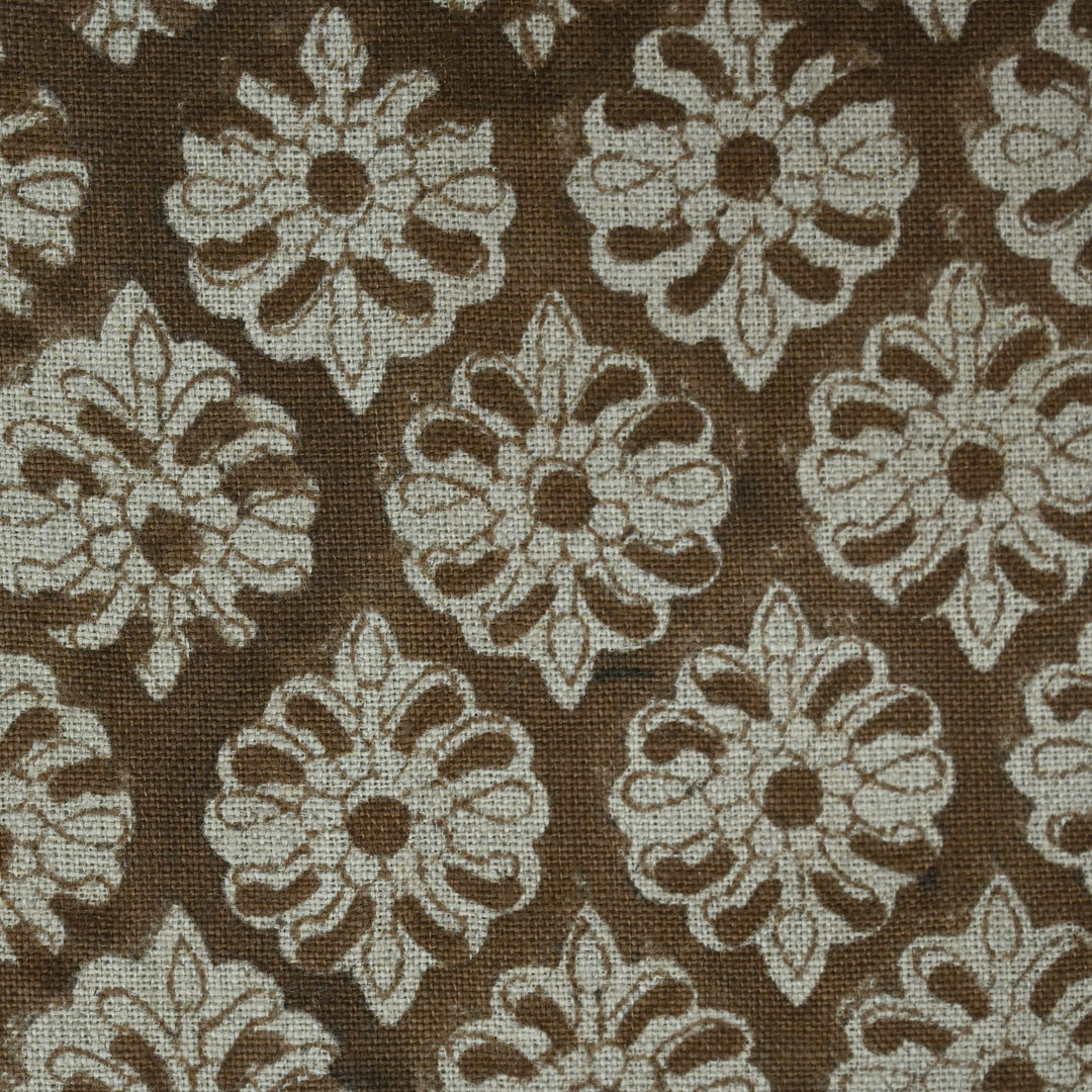 Artisan Block Print Linen Fabric - 13