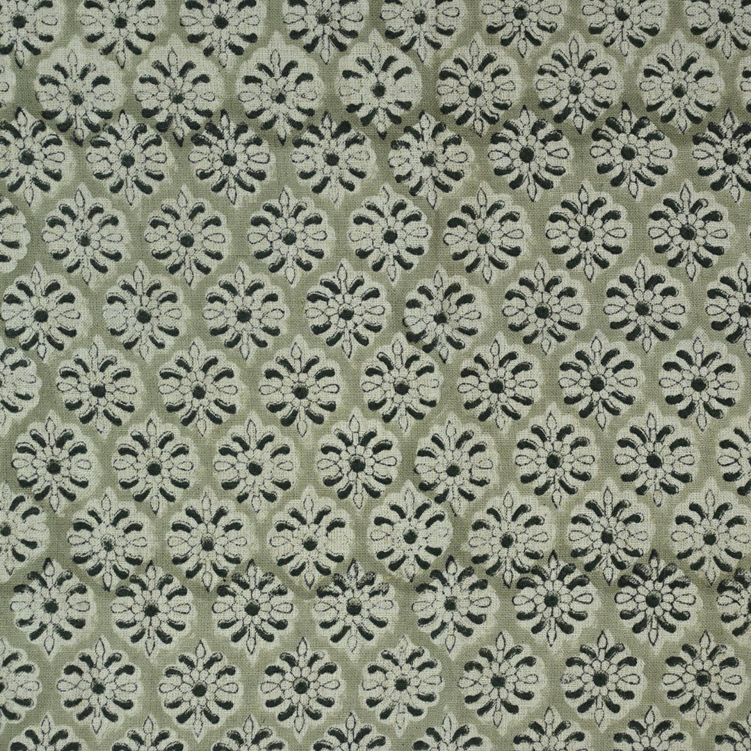 Artisan Block Print Linen Fabric - 13