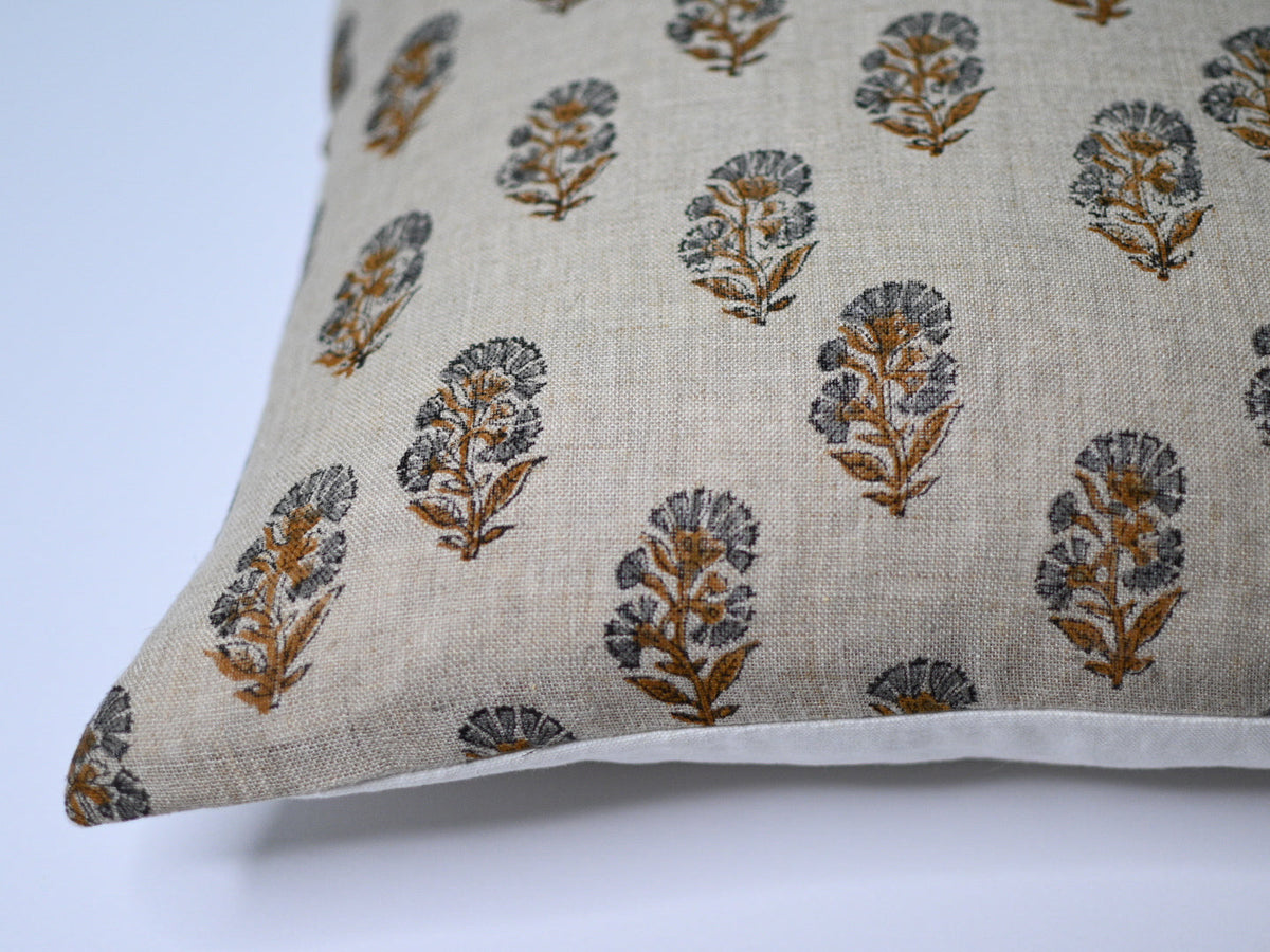 Pearl Chestnut Block Print Pillow Cover