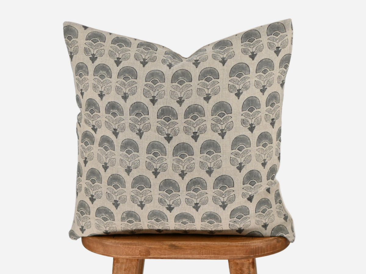 Butterfly Geometric Block Print Pillow Cover