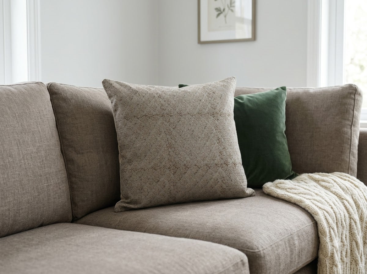 Frances Linen Block Print Pillow Cover