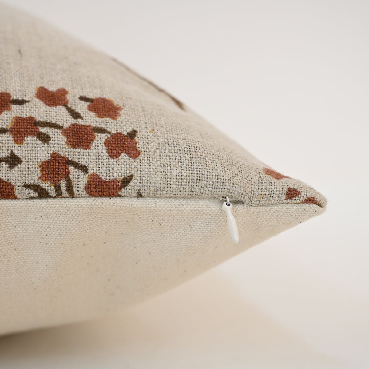Brianna Espresso Linen Block Print Pillow Cover