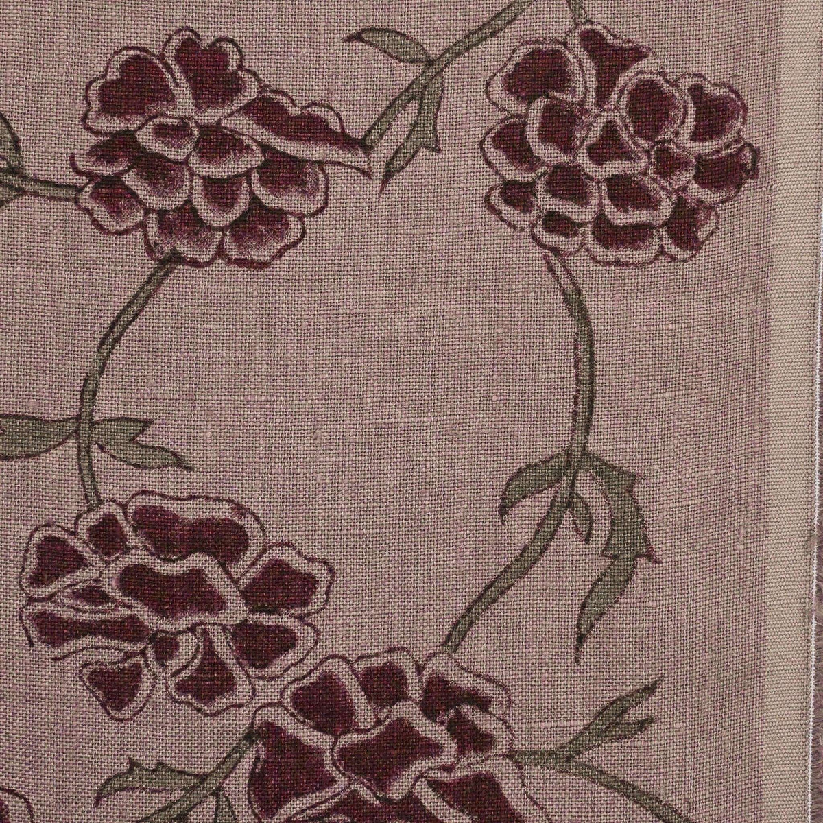 Driftwood Solid Linen Block Print Fabric