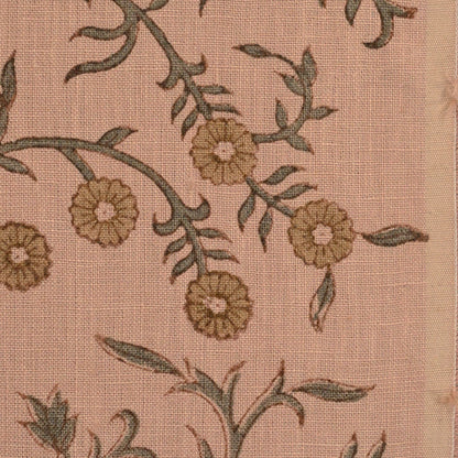 Bailey Floral Block Print Solid Linen Fabric