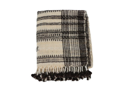 Bhujodi Table Runner - Brown and Cream - Maple Village Lane