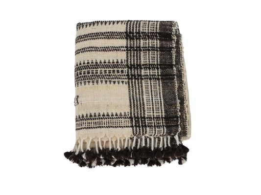 Bhujodi Table Runner - Brown and Cream - Maple Village Lane