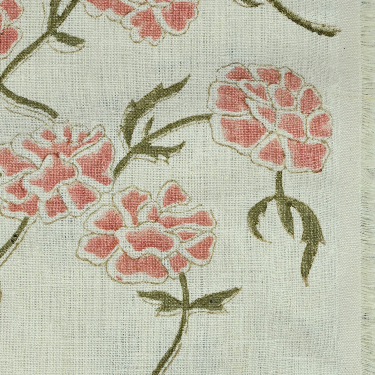 Driftwood Solid Linen Block Print Fabric