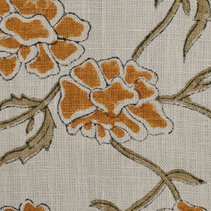Driftwood Solid Linen Block Print Fabric