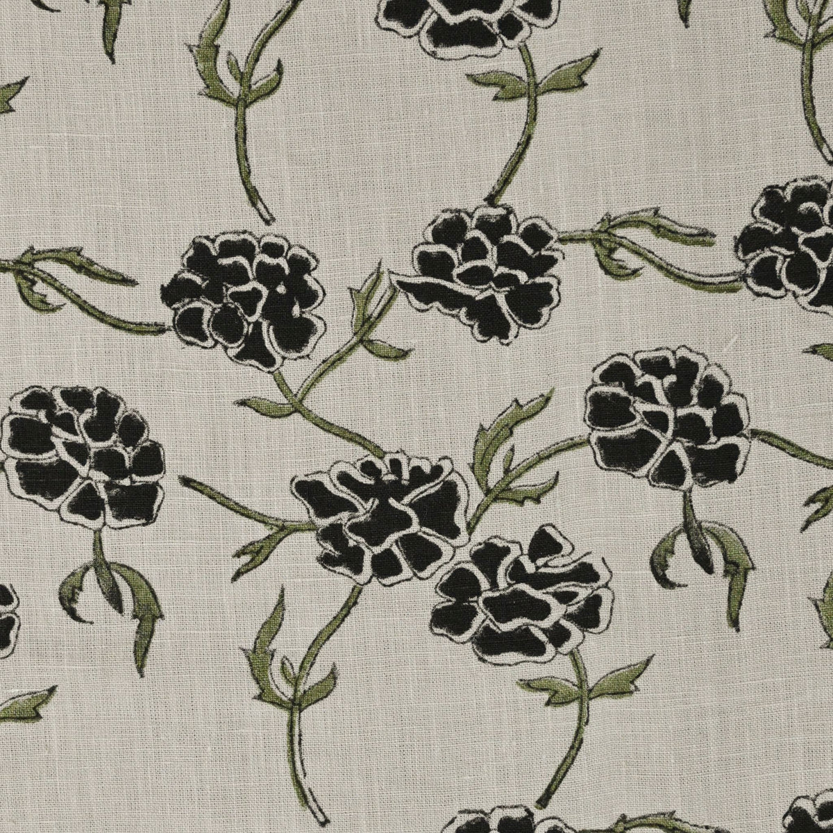 Driftwood Solid Linen Block Print Fabric