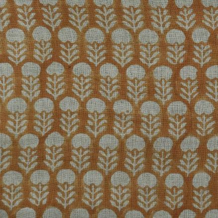 Artisan Block Print Linen Fabric -  8