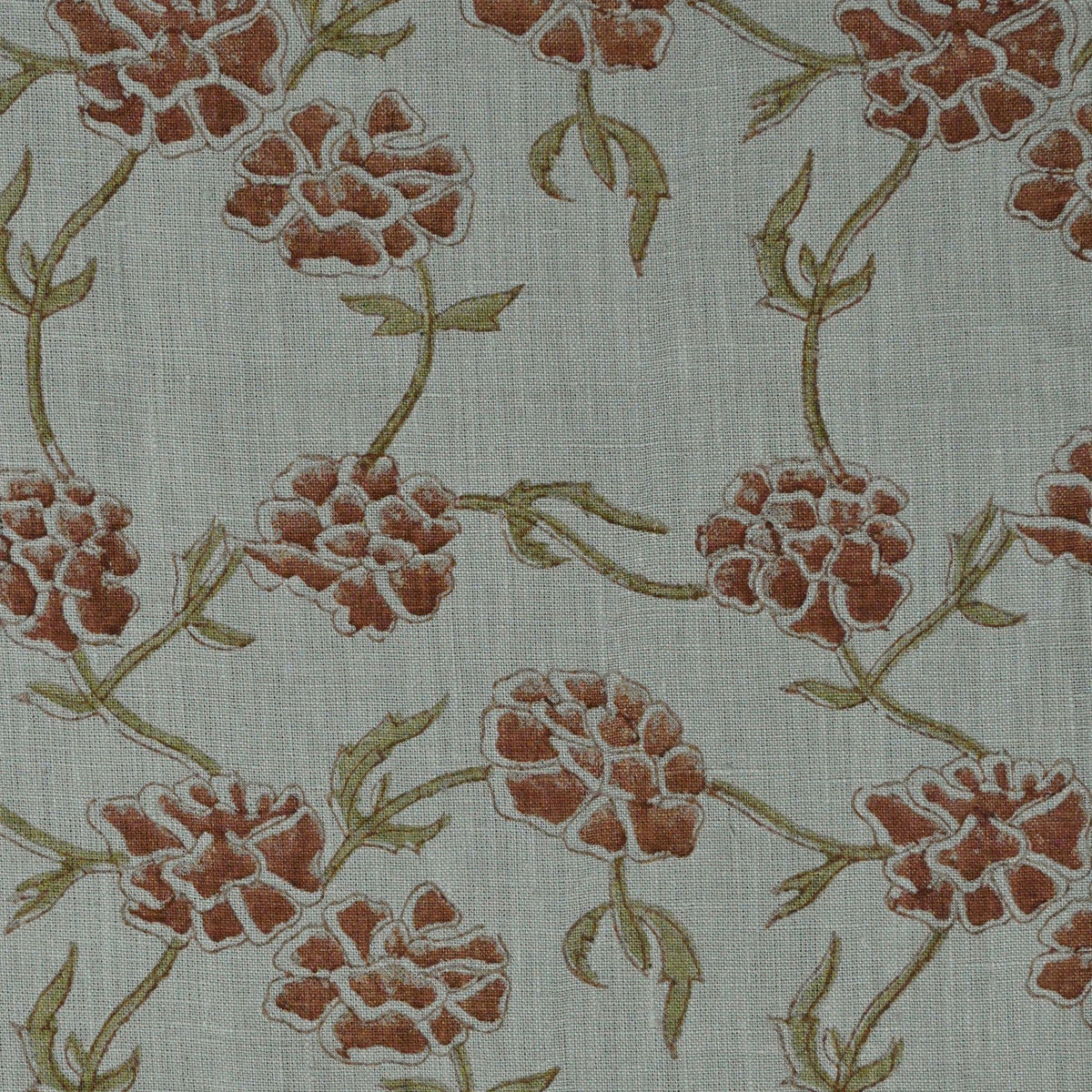 Driftwood Solid Linen Block Print Fabric