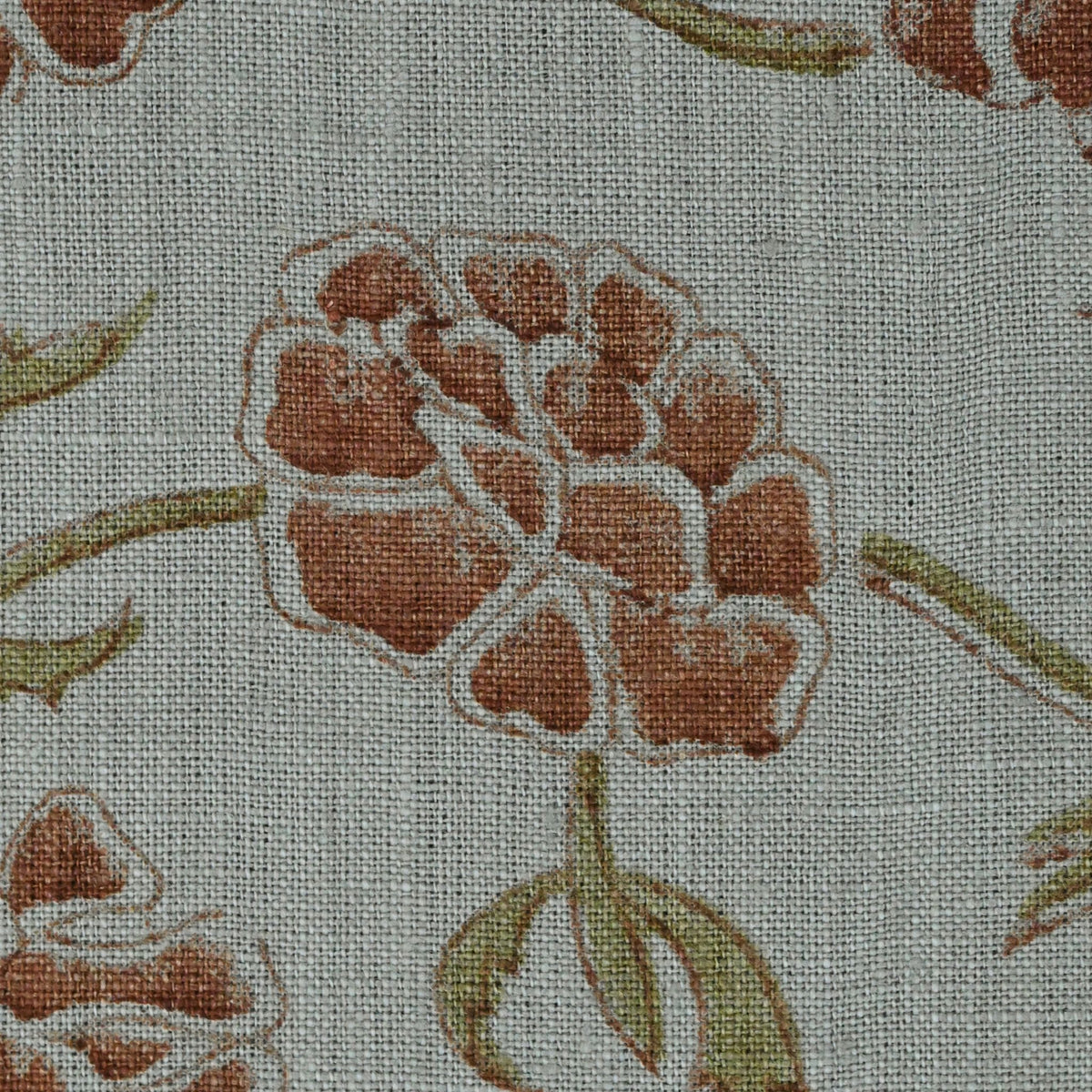 Driftwood Solid Linen Block Print Fabric