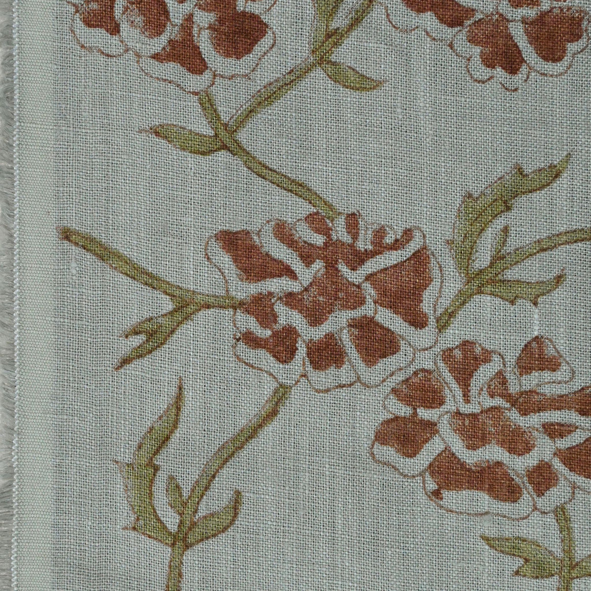 Driftwood Solid Linen Block Print Fabric