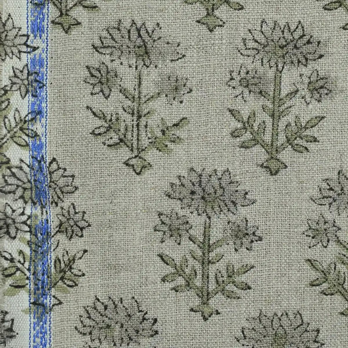 Emily Hand Block Printed Linen Fabric