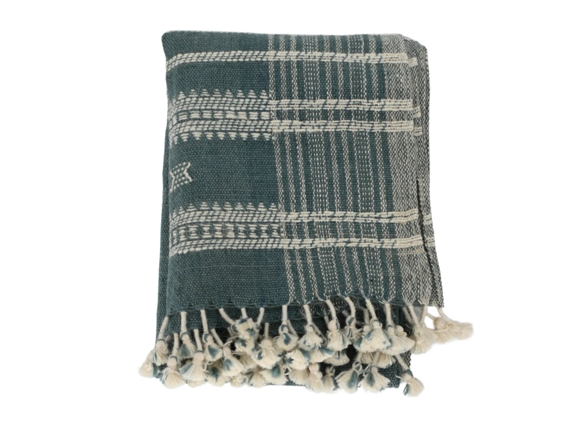 Bhujodi Table Runner - Blue Gray - Maple Village Lane